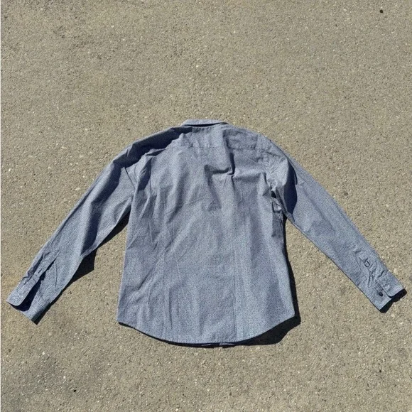 Hugo Boss Blue Micro Print Long Sleeve Button Down Shirt Slim Fit sz XL Travel - Picture 8 of 8